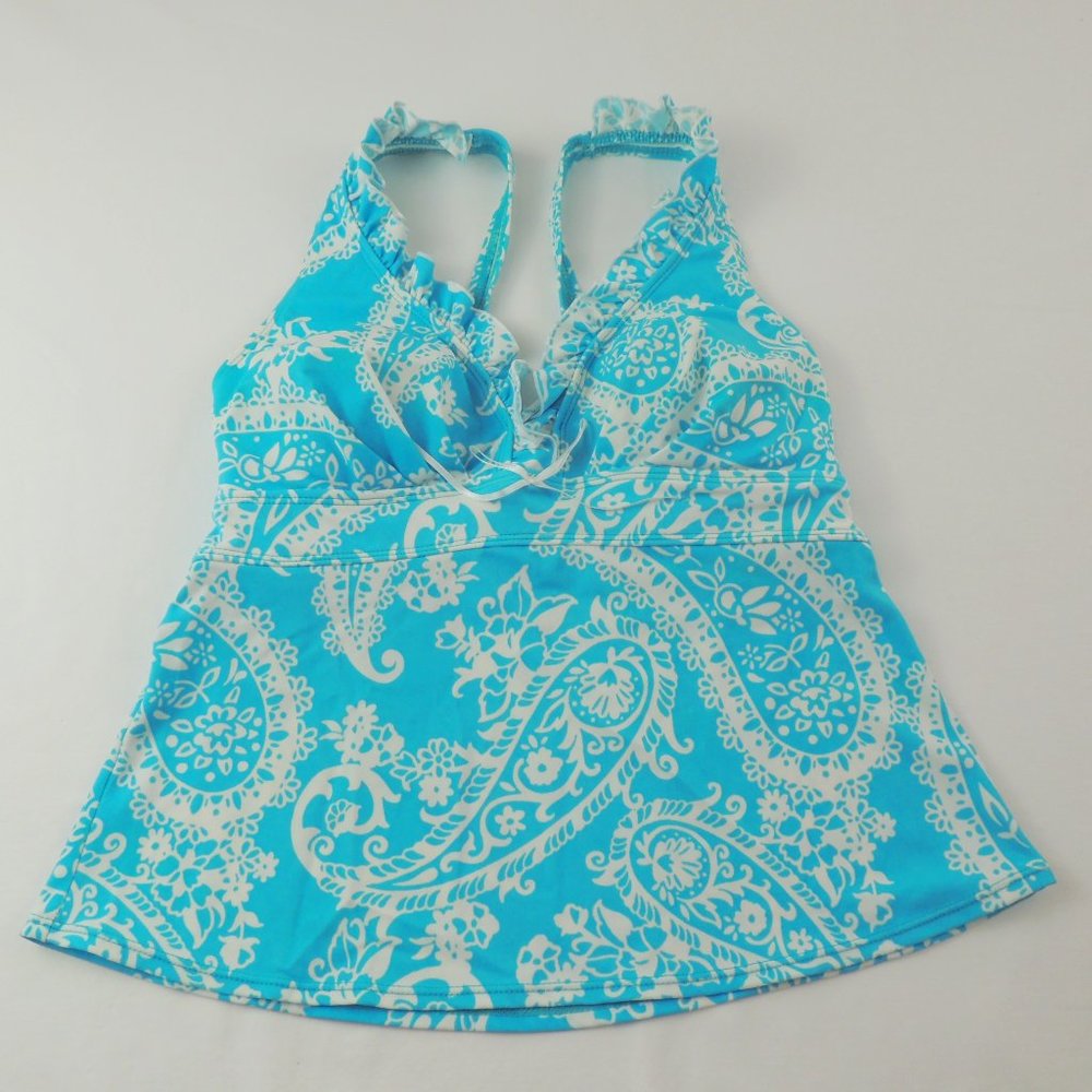 Kim Rogers Adjustable Teal Tankini Swim Top